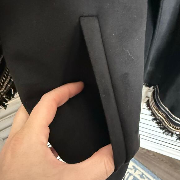 ZARA Women's L Combination Faux Suede Embroidered Jacket Boho Western Black - Picture 12 of 16